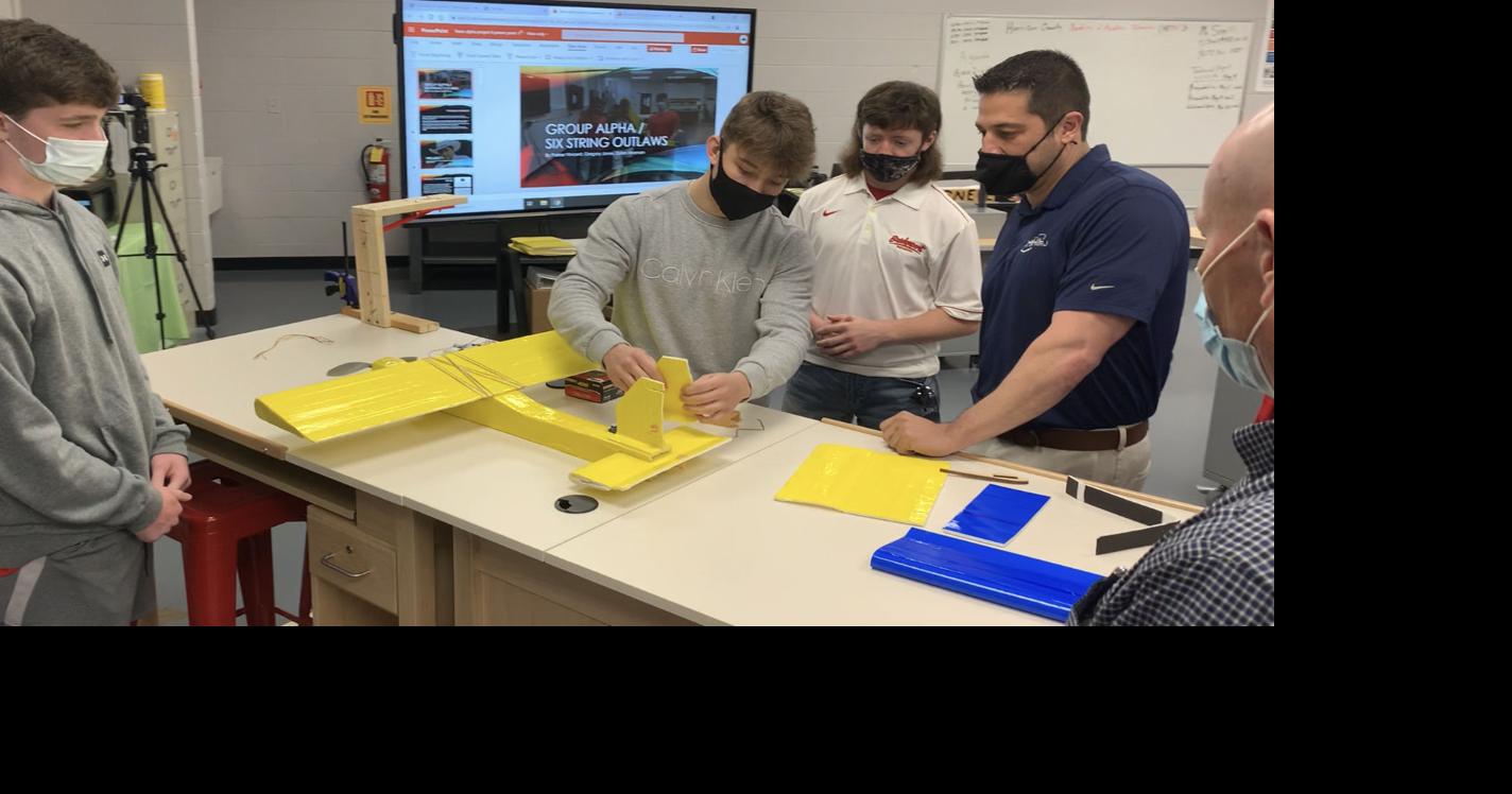 Two Bridgeport (West Virginia) High School Teams win Let's Fly WV Launchpad competition, present