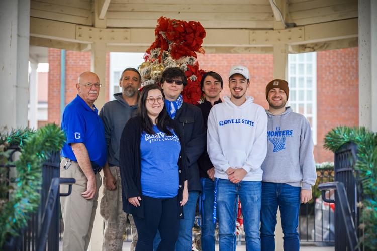 Glenville State College Student Government Association members decorate downtown Glenville WV