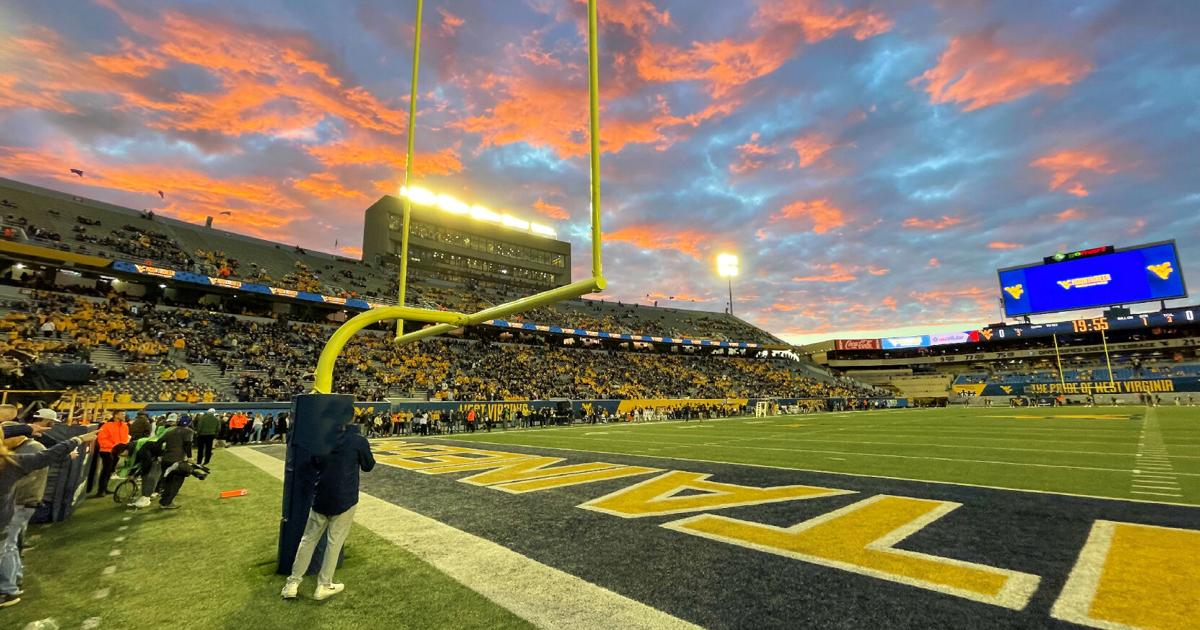 WVU Football Stadium Sunset Front West Virginia University Sports WVU Football Stadium Sunset Front West Virginia University Sports