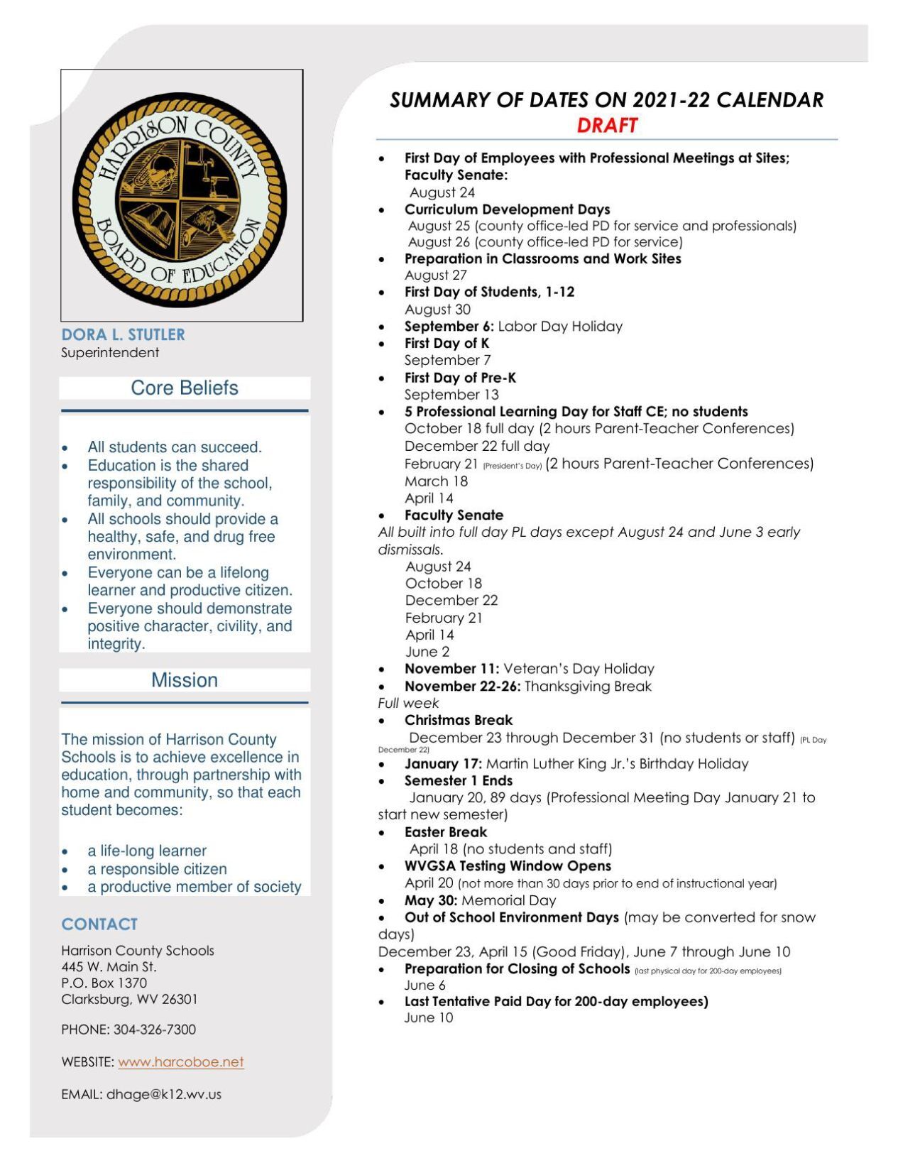 Harrison County (West Virginia) school board to hold first 2021-22 calendar  hearing | Harrison News | wvnews.com
