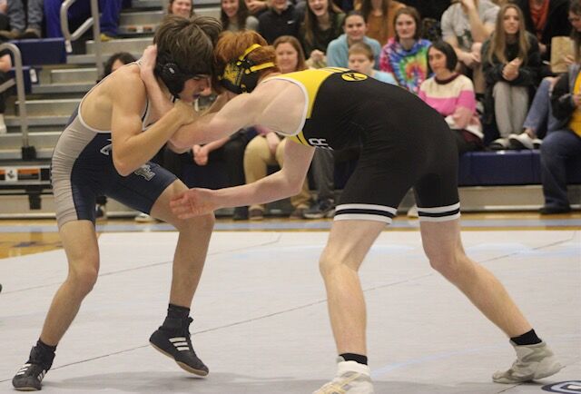 Frankfort and Keyser competed in wrestling in front of the Frankfort student body on Wednesday-1.