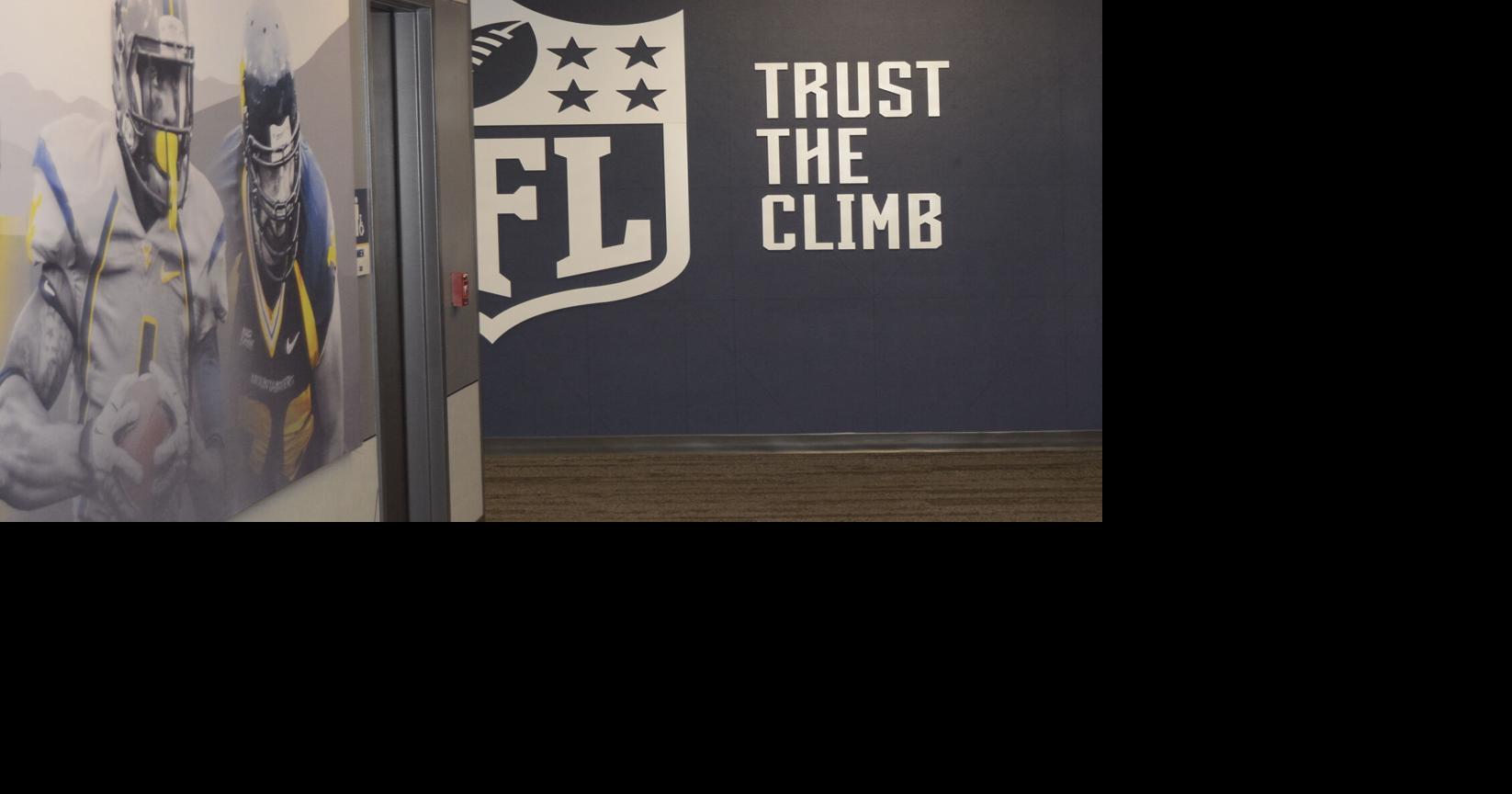 WVU football 1211 Trust the Climb sign front | West Virginia University ...