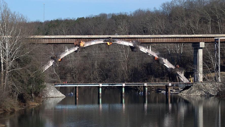 WVDOH explodes northbound span of South Fairmont West Virginia Arch