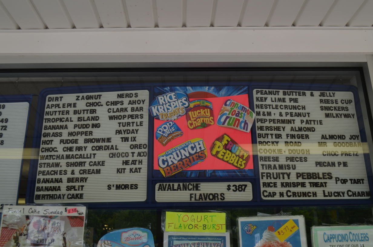 An 'Avalanche' of choices can be found at Dairy Creme Corner Fairmont