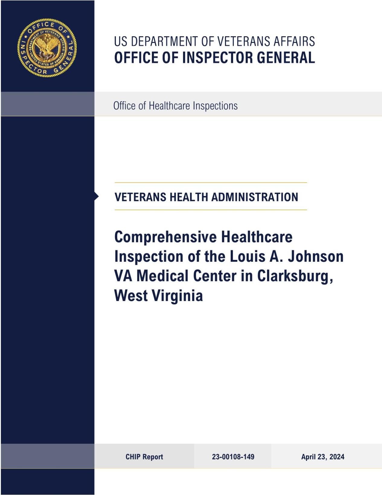 VA OIG report on visit to Louis A. Johnson VA Medical Center