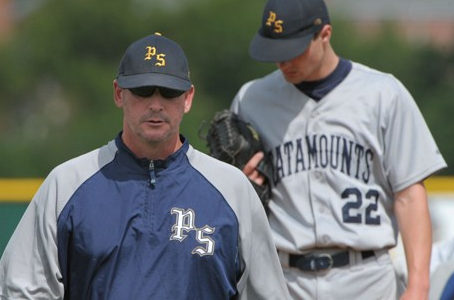 Coach Doug Little standing on the diamond at Golden Park