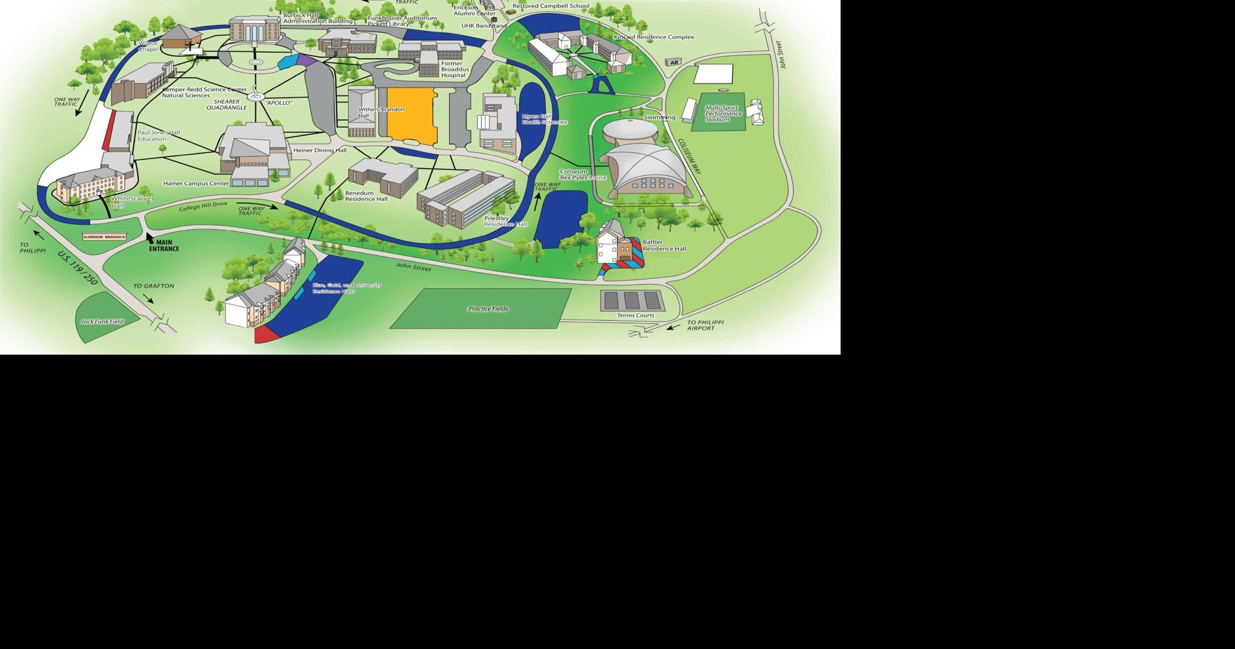 AldersonBroaddus campus parking map