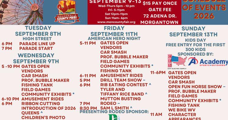 Monongalia County Fair returns next week with new location and new events