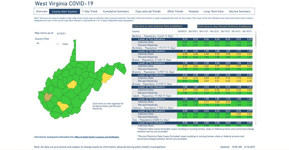 County Alert Map 06-16