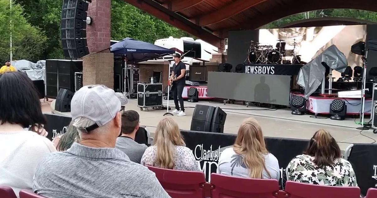 Christian artist Adam Agee leads off the Newsboys concert at the