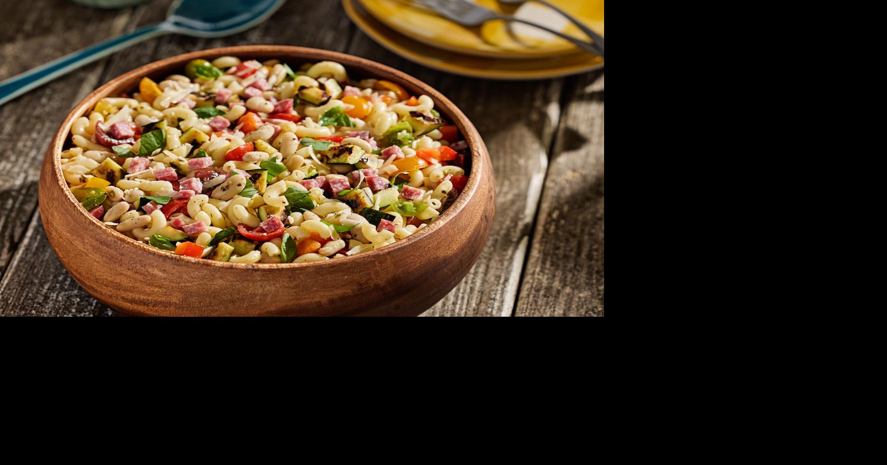 Pasta salad packed with protein and fiber puts a summery spin on minestrone