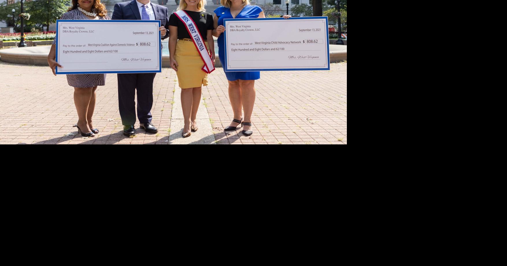 Mrs. West Virginia America presents checks to 2 state victimserving