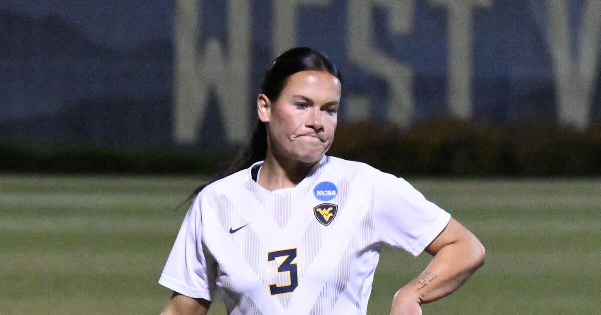 WVU women's soccer Jacey Rase controls front