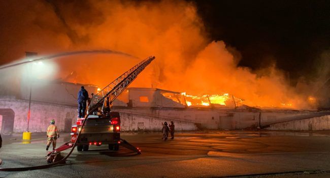 Fire destroys historic Oregon stadium