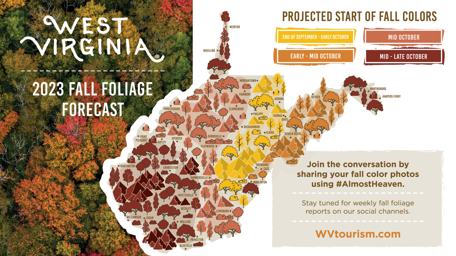 West Virginia Department Of Tourism Releases 2023 Fall Foliage Map | WV ...