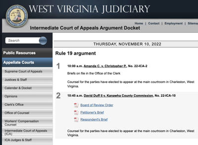 1st argument set Thursday for new West Virginia Intermediate Court of