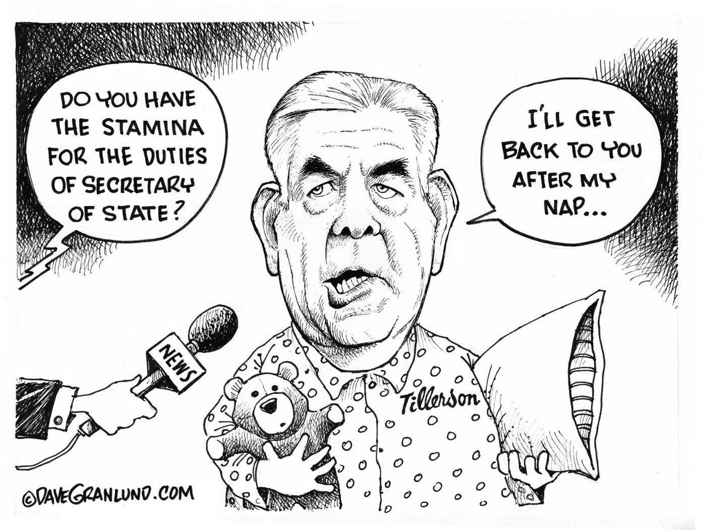 Granlund cartoon Tillerson stamina Opinion for Mineral County, WV