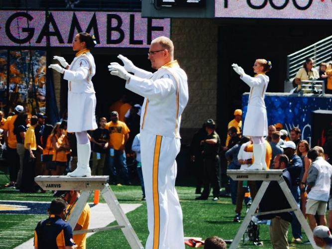 William Titus prepares for last football performances as WVU drum major