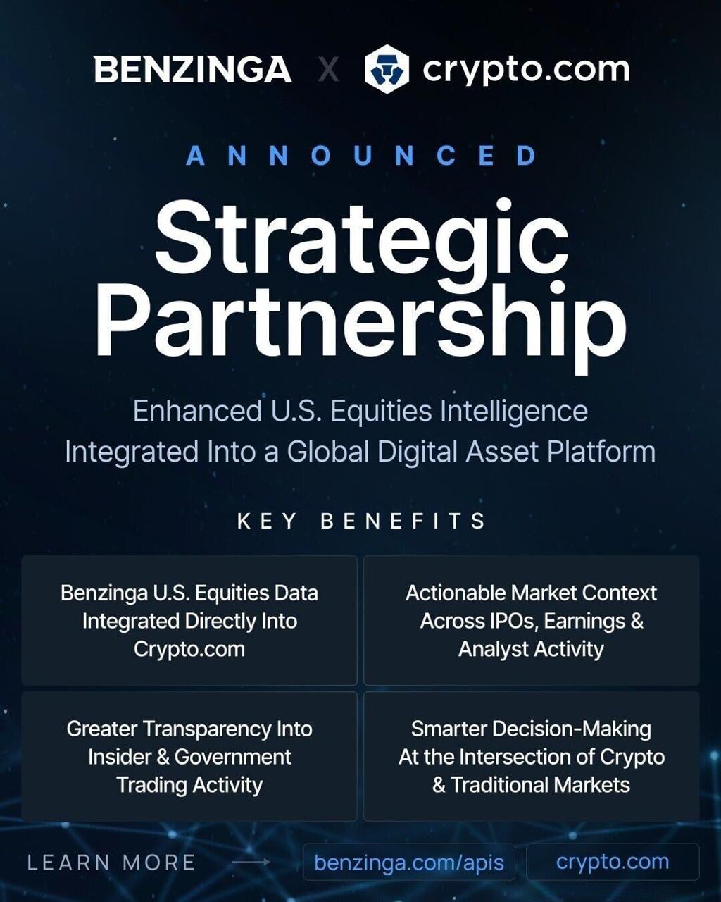 Crypto.com Traders Gain Deeper Market Visibility Through Benzinga Data  Integration | Around The Web | wvnews.com