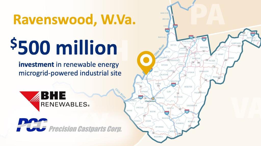 Bhe Renewables Investing 500 Million In Renewable Powered Industrial Site In Jackson County West Virginia Wv News Wvnews Com