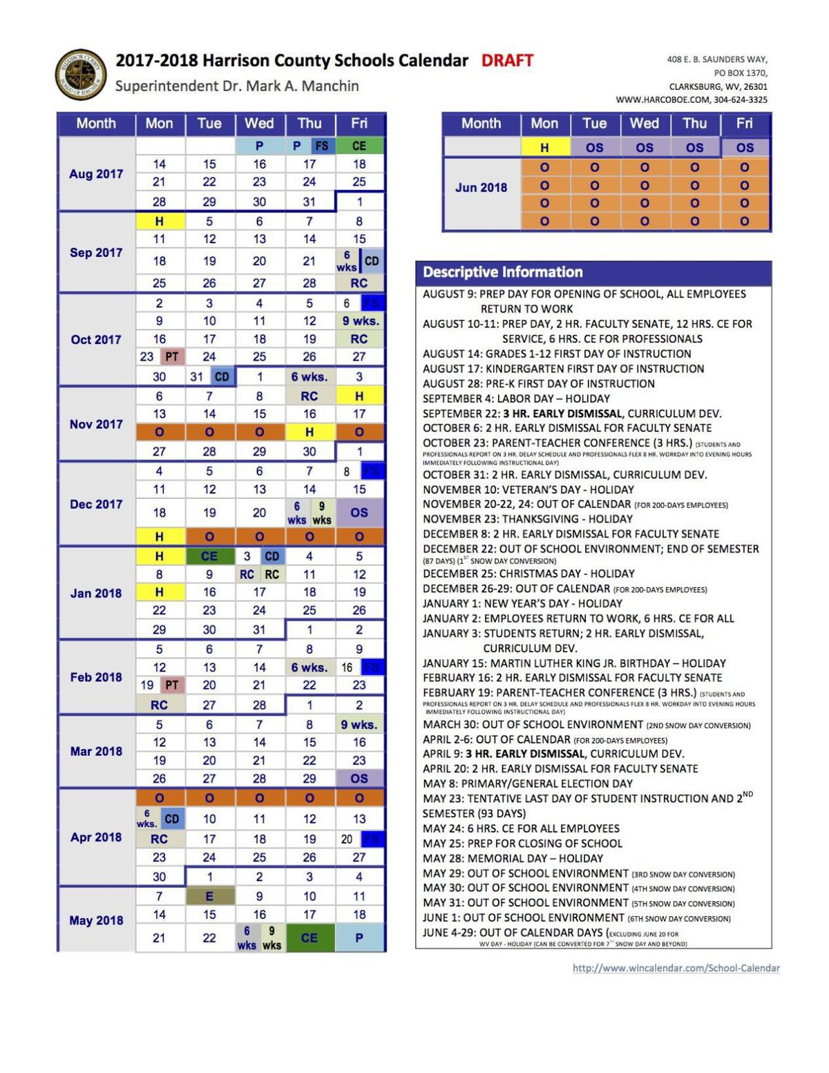Proposed 2017 18 county school calendar to see little changes Free