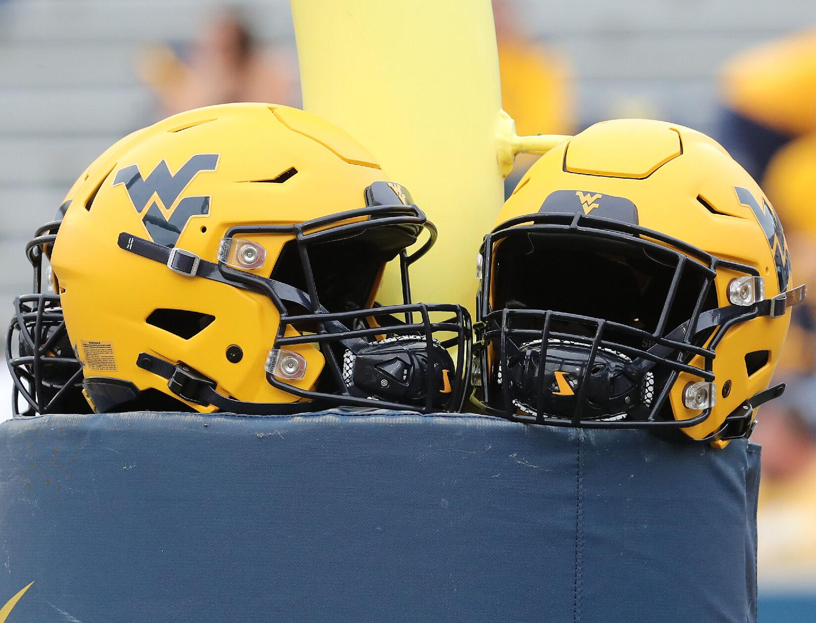 WVU Football Gold Helmet Logo Front West Virginia University Sports