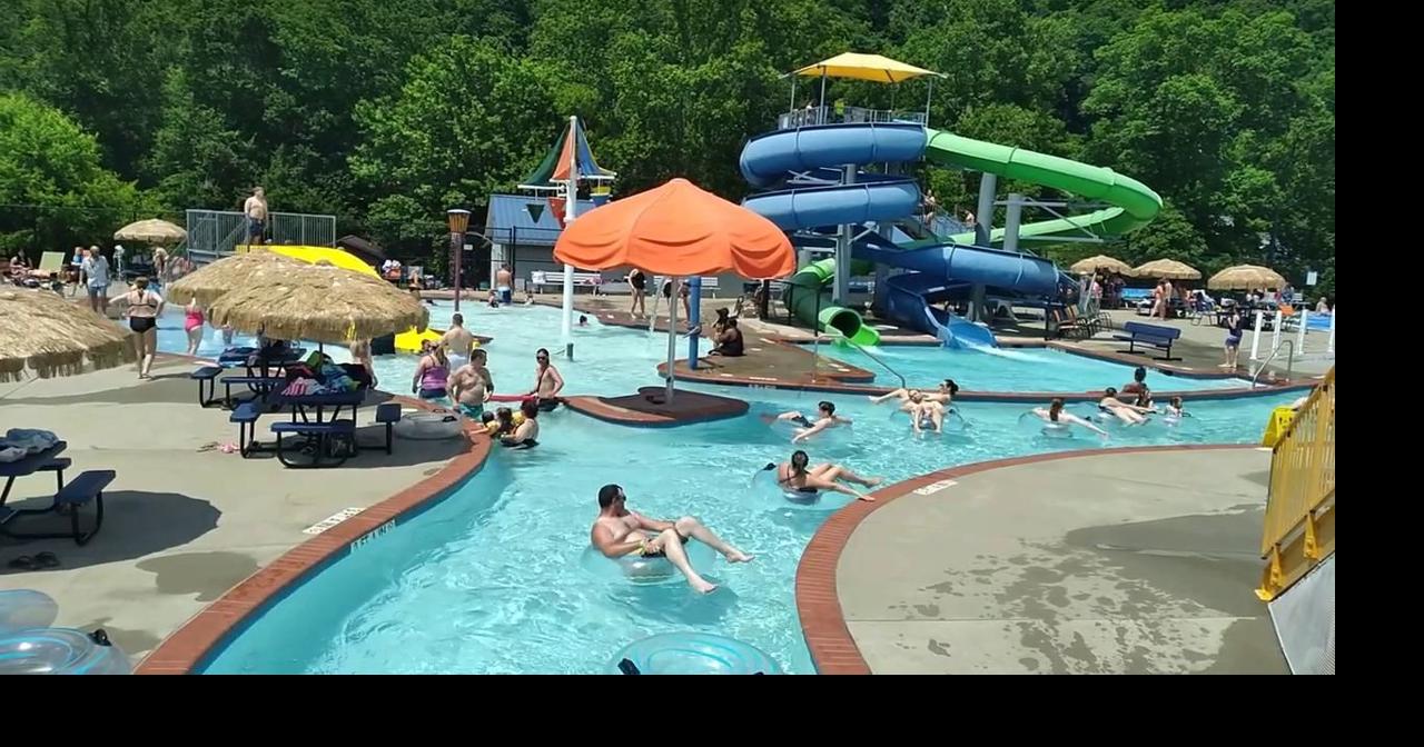 North Central West Virginia residents float along Clarksburg Splash Zone's lazy river on a humid