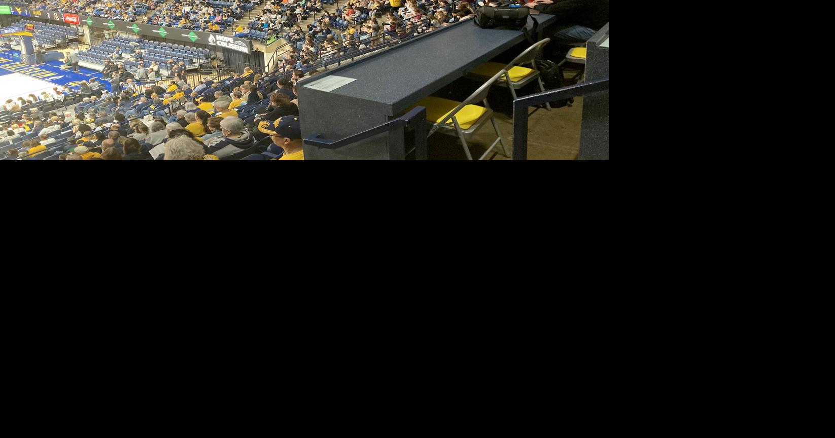 WVU WBB 1120 Hope Coliseum Education Day behind basket front | West ...