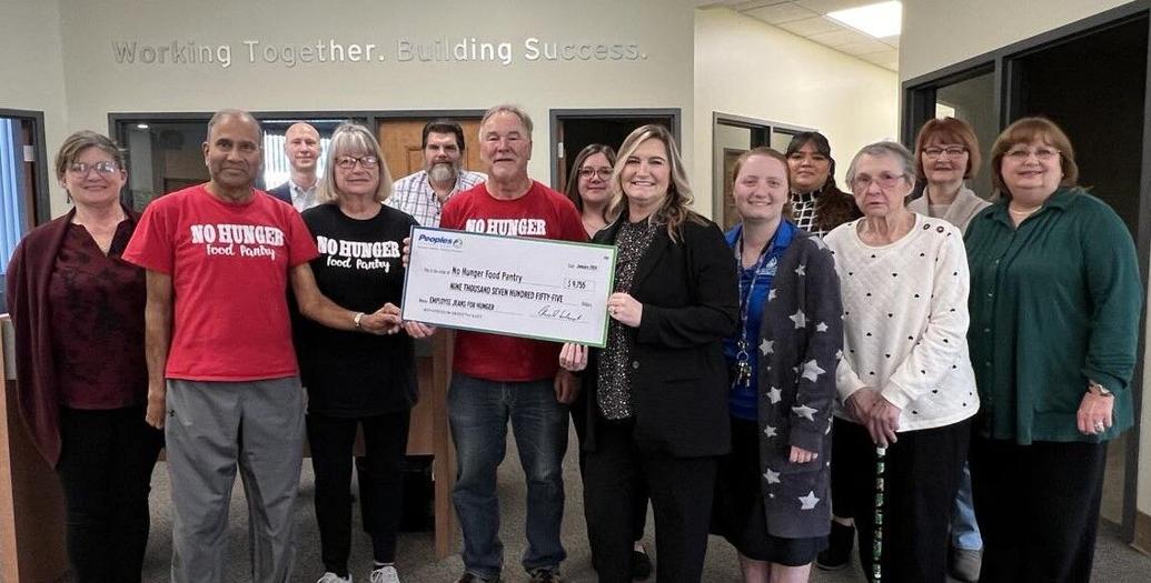 No Hunger Food Pantry receives donation from Peoples Bank Jackson