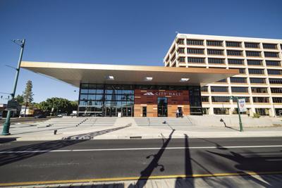 Mesa City Manager Chris Brady shows off the new City Hall