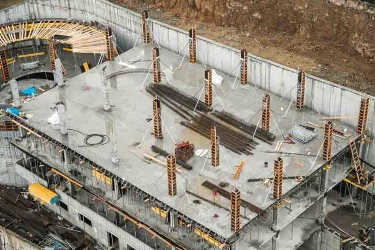 Photo of the building under construction