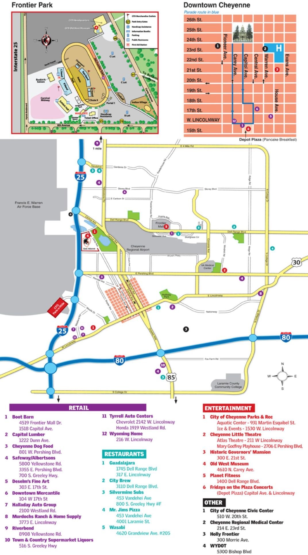 CFD map and parade route
