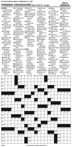 Crossword puzzle for Feb. 20, 2021 | Entertainment ...