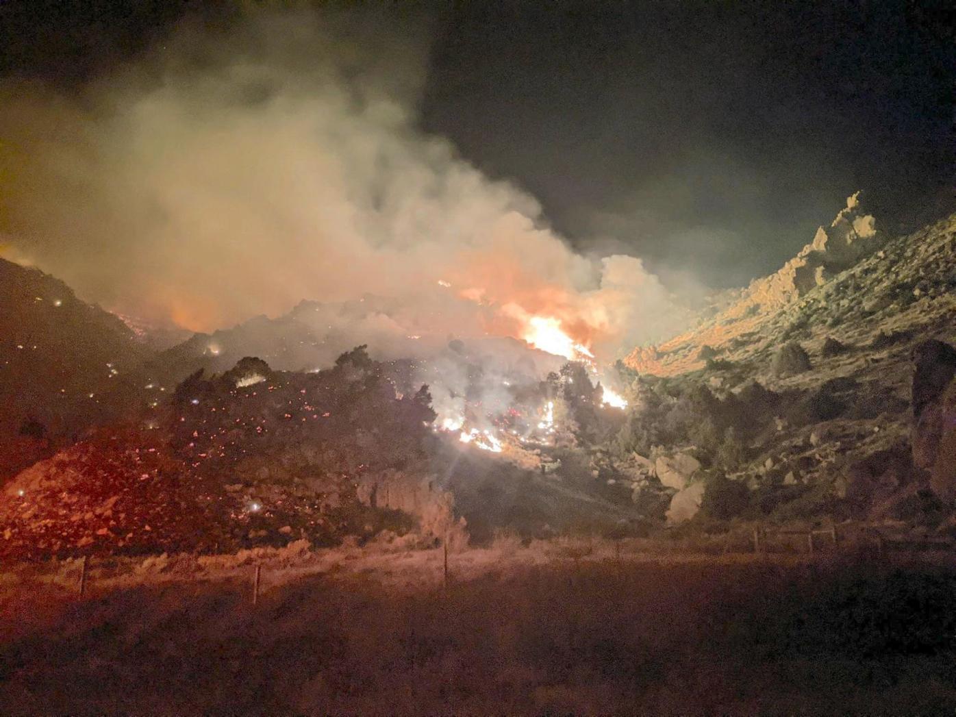 Wildfire still burning off Wyoming Highway 34 northeast of Laramie ...