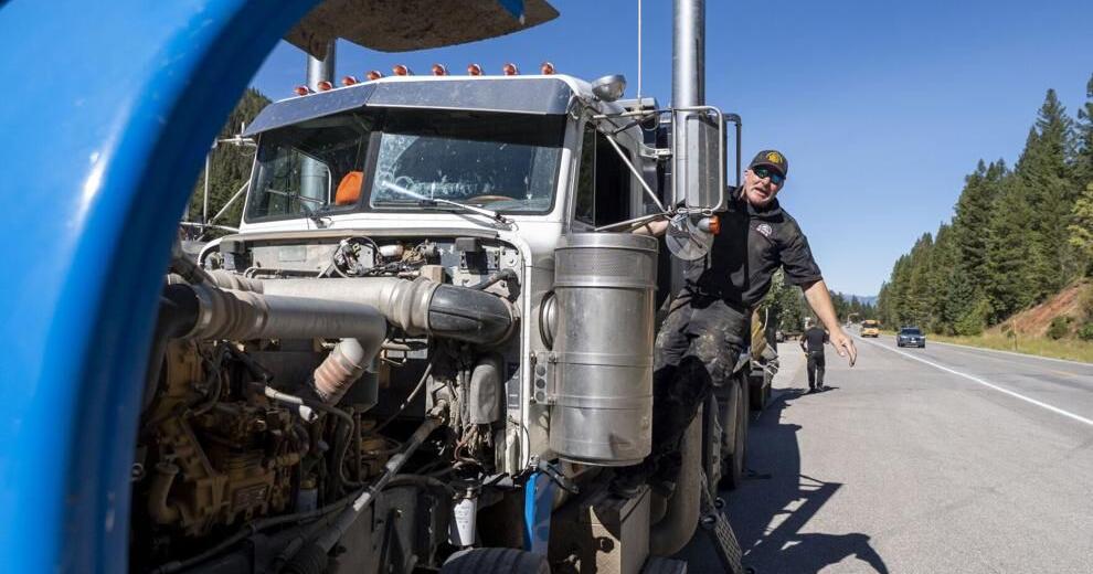 Troopers check trucks before Teton Pass climb