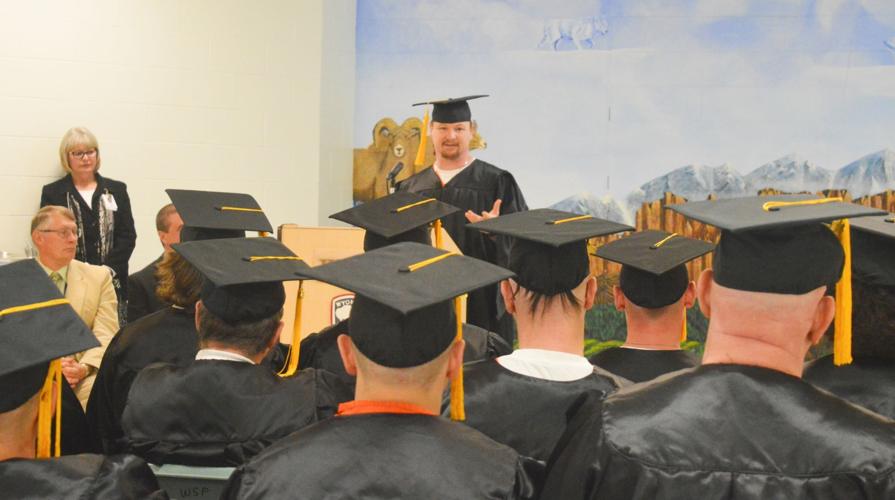 Wyoming State Penitentiary inmates receive diplomas, college
