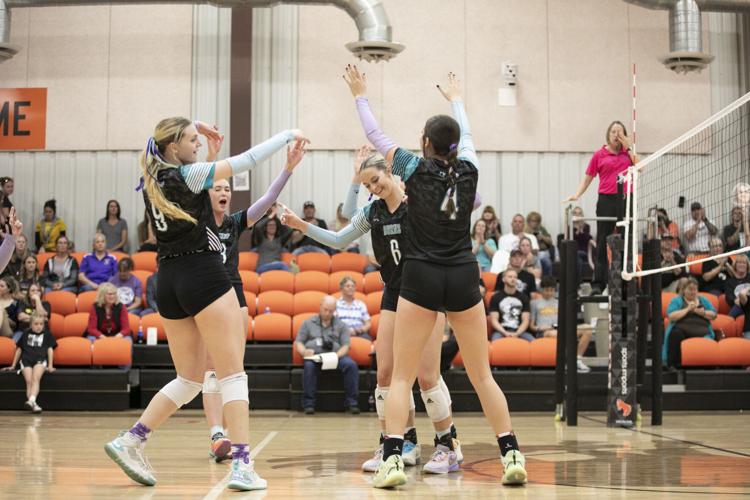 Burns v Pine Bluffs volleyball Gallery