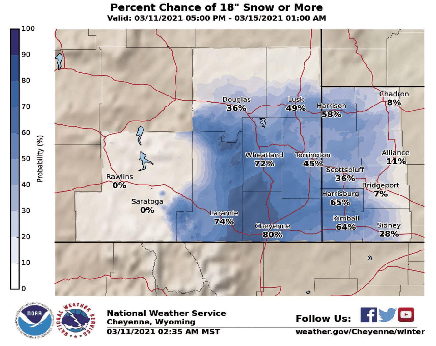 NWS ramps up potential snowfall for impending storm | Local ...