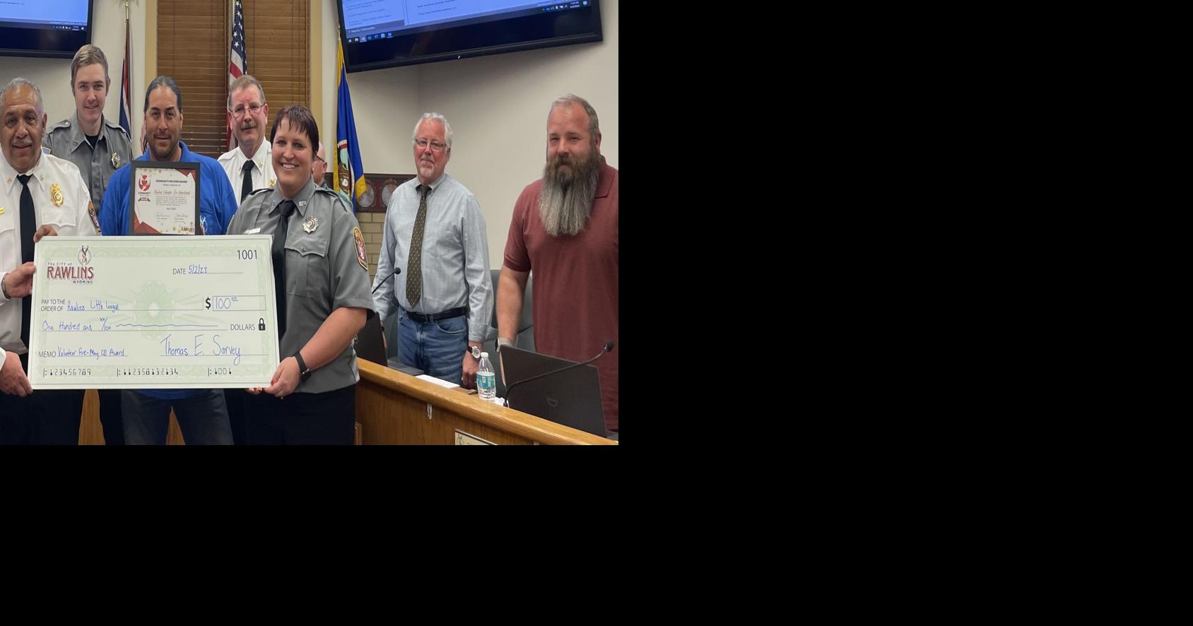 Rawlins Volunteer Fire Department presented with May 2023 Community