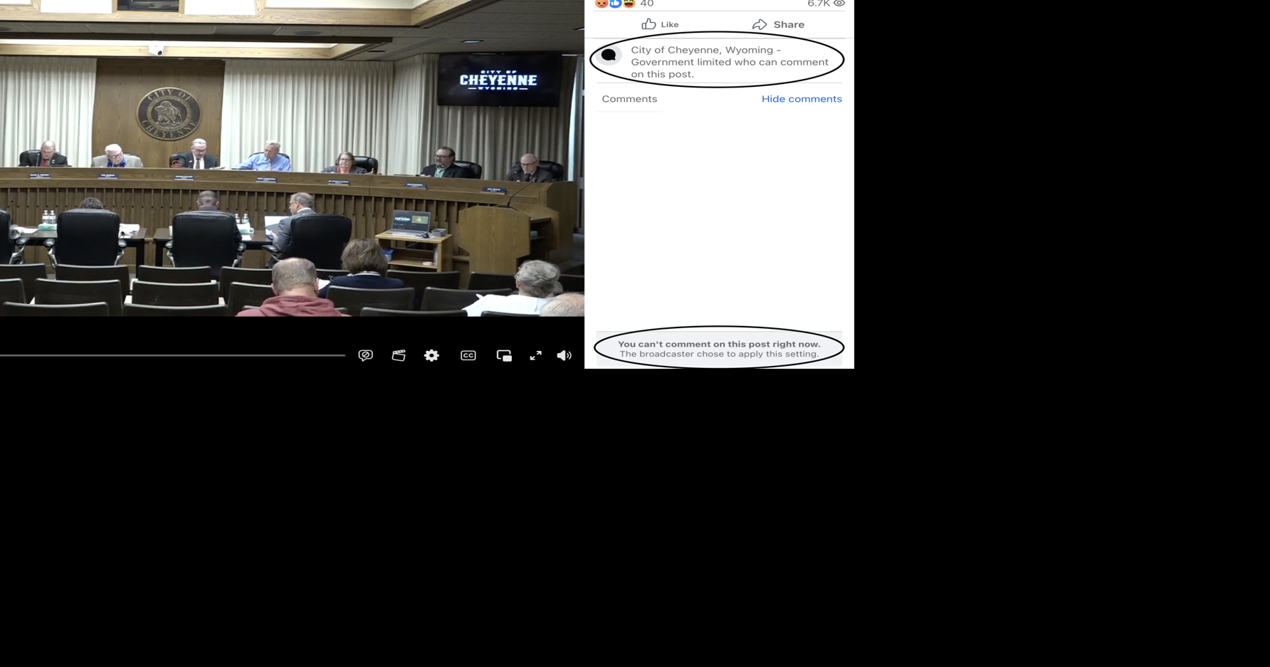 Cheyenne City Council Disables Facebook Livestream Comments