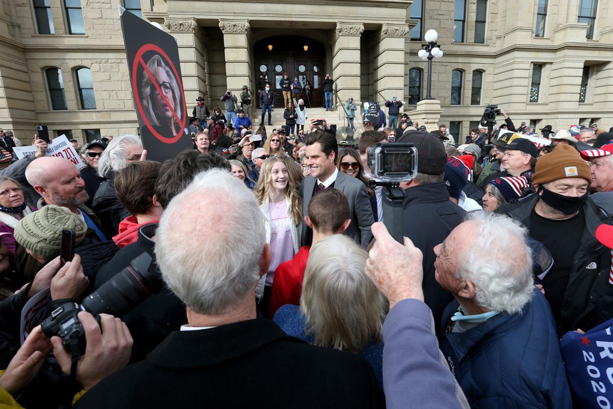 Hundreds gather outside Capitol to hear Gaetz, Trump Jr. criticize Cheney | Laramieboomerang ...