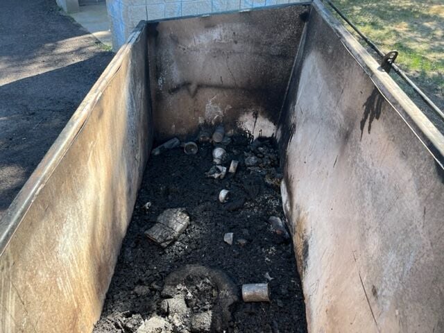 Photo of dumpster after fire
