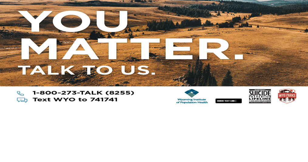 Wyoming State Parks add mental health support hotline campaign
