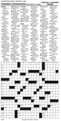 Crossword puzzle for Jan. 23, 2021 | Entertainment ...