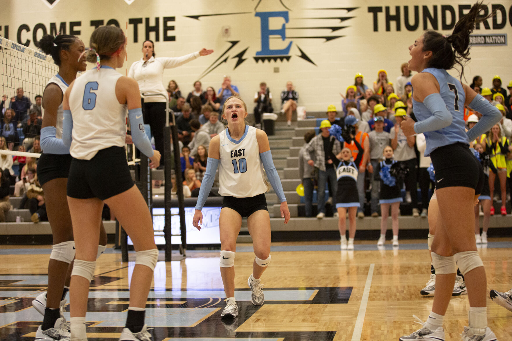 Cheyenne East Secures Victory Over Cheyenne Central in Four Sets: Janie Merritt Shines with 15 Kills and 11 Digs