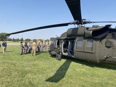 WCCA cadets and helicopter