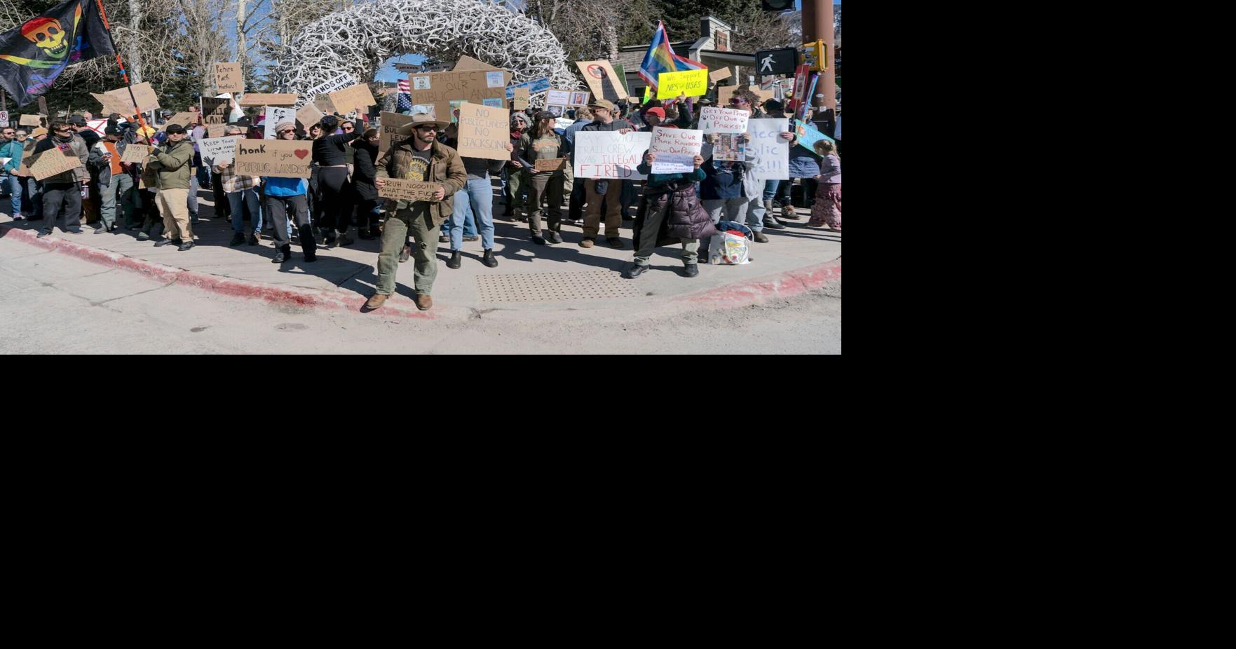 Impacted federal employees protest DOGE cuts in Jackson Hole, joining ...