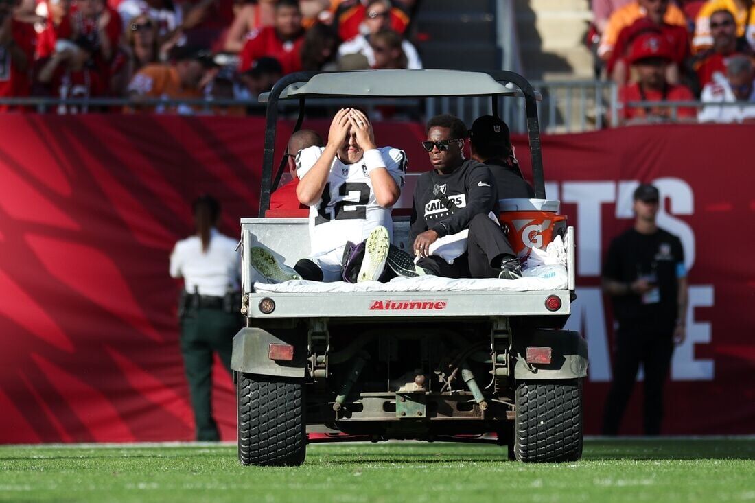 Raiders QB Aidan O'Connell, DE Maxx Crosby Miss Practice | National ...