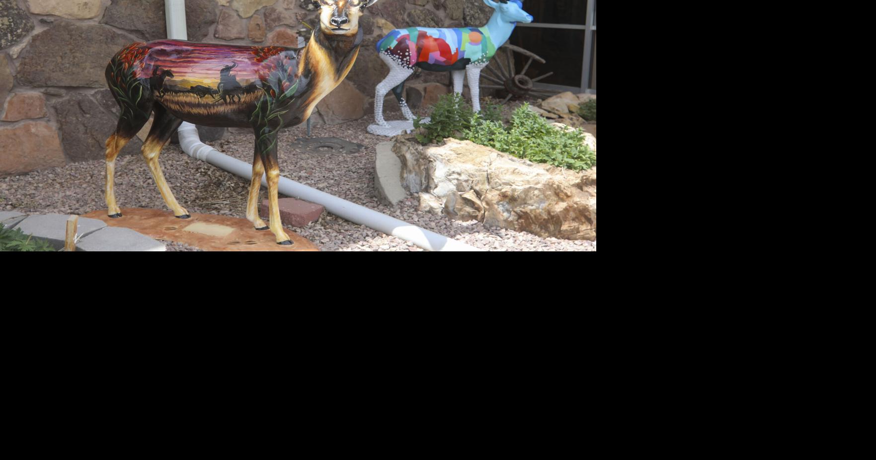 Newly painted pronghorn statues unveiled at Rockpile Museum