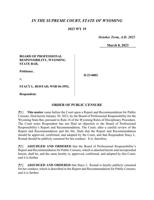 Laramie attorney censured, March 8, 2023